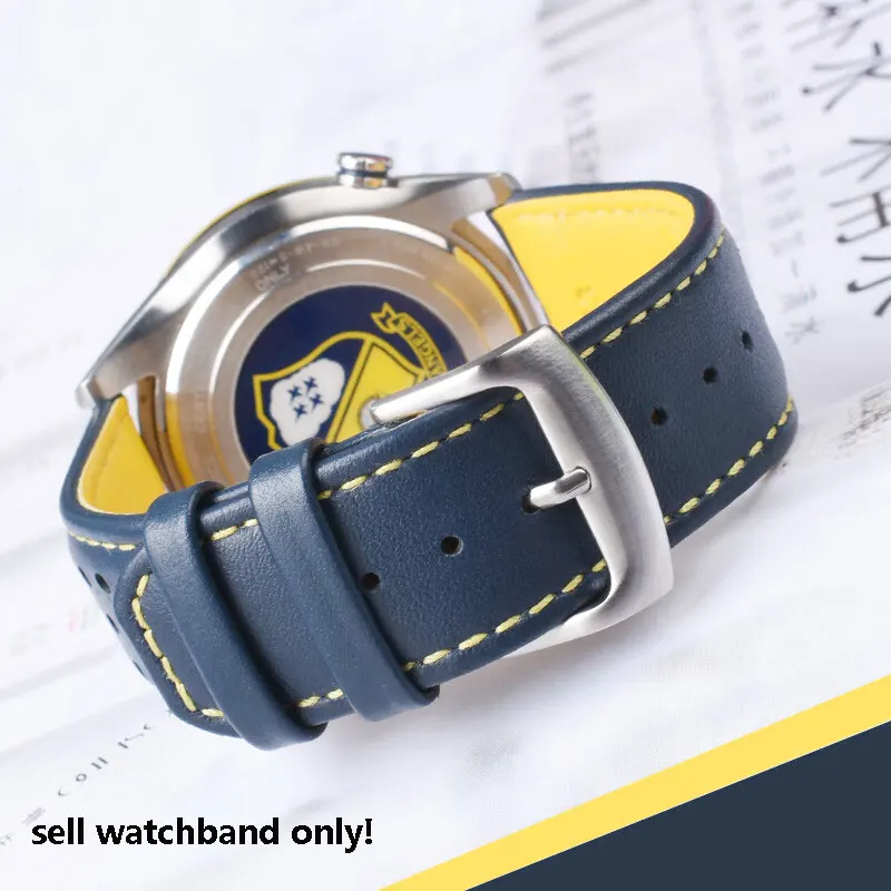 Ремешок из воловьей кожи с изогнутым концом для наручных часов CITIZEN Blue Angel ремешок