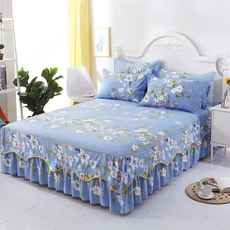 

Flower Beddress Sheets Bedspread Sexy For King/Queen Size Non-Slip Cover Flat Sheet 1.5/1.8/2M Bed Soft Home Bedding