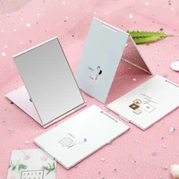metal makeup mirror pocket mirror single sided ultra thin square portable travel makeup tool folding compact cosmetic mirror