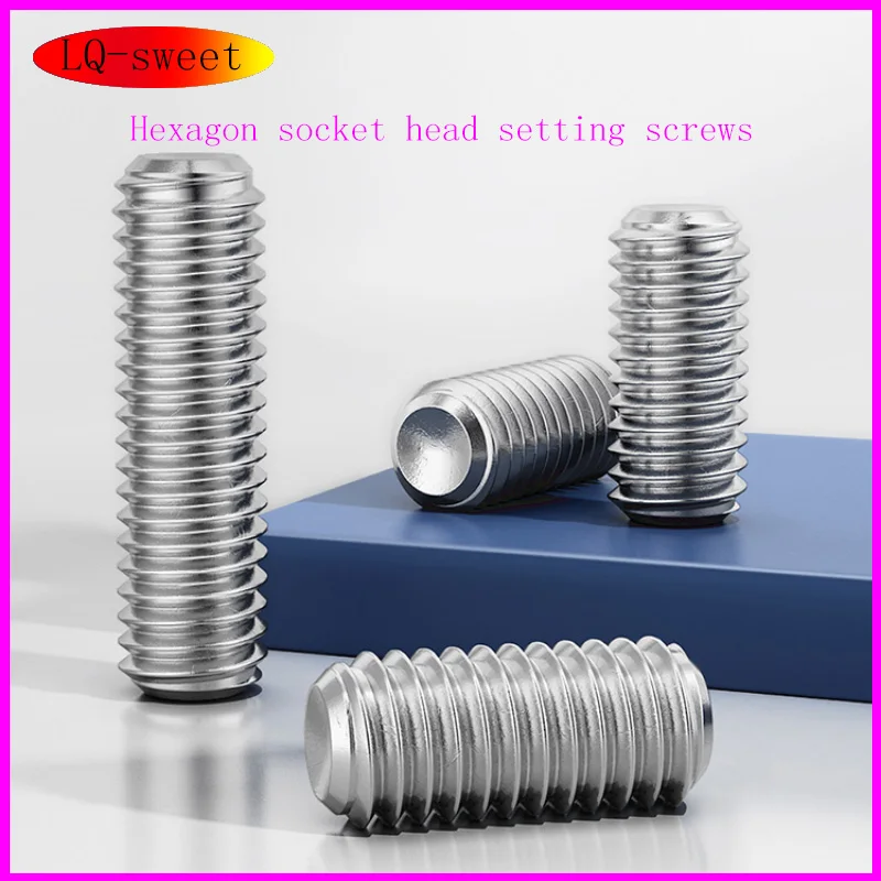 

304 Stainless Steel Hexagon Socket Concave End Set Screws Headless Machine Screw M1.6/M2/M2.5/M3/M4/M5/M6/M8/M10/M12/M14/M16