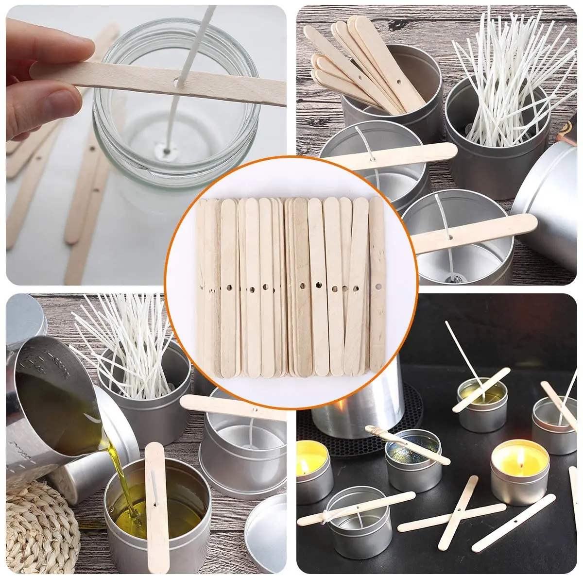 50 шт. Деревянные Подсвечники подсвечники для изготовления свечей центрирующий