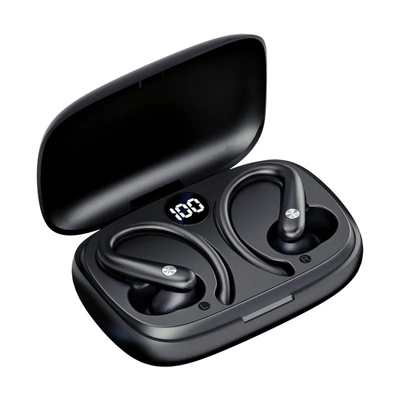

T30s Wireless Bluetooth Headset Ear-Hanging Sports Running Earplugs Comfortable Wearing Waterproof Headset with Power Display