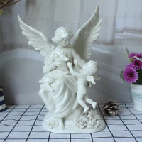 Spanish high temperature ceramic figure angel and deer elegance Sculpture Ceramic Nobility Lovers Statue Gift Craft Ornament