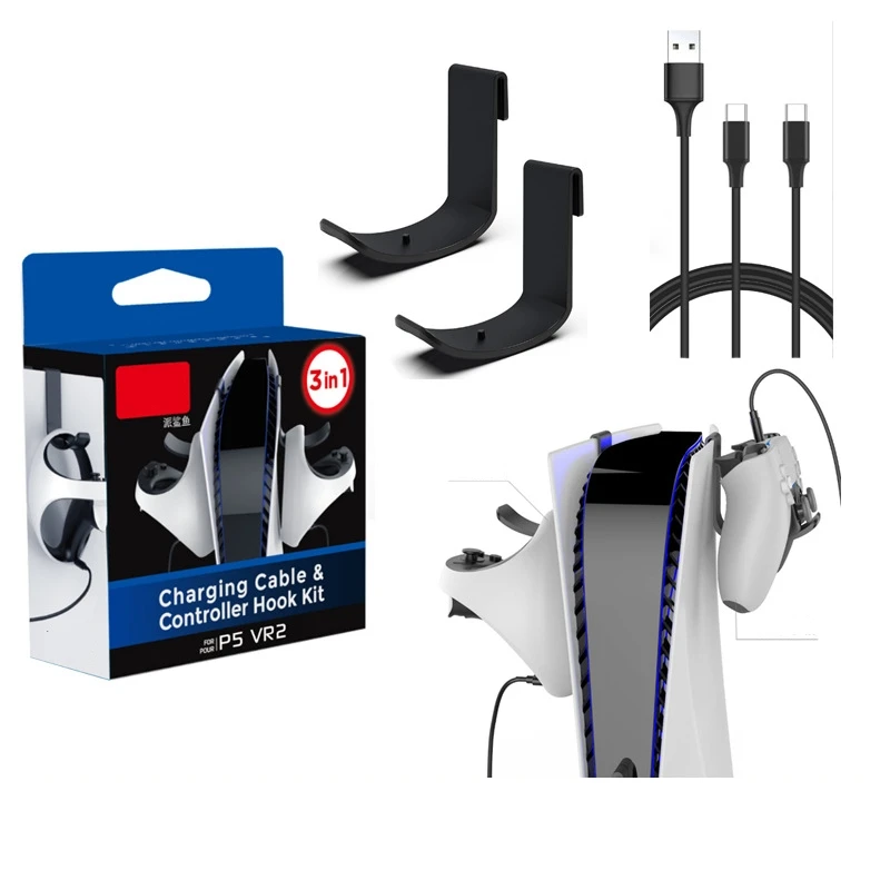 

For PS5 VR2 handle bracket + handle charging cable PSVR2 Accessories