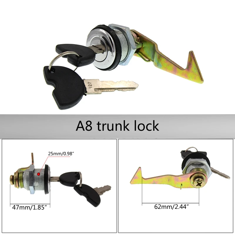 

Motorcycle Rear Trunk Lock With 2 Keys Electric Car Bike Tail Box Lock Scooter Part for A8 Queen for Turtle T3EF