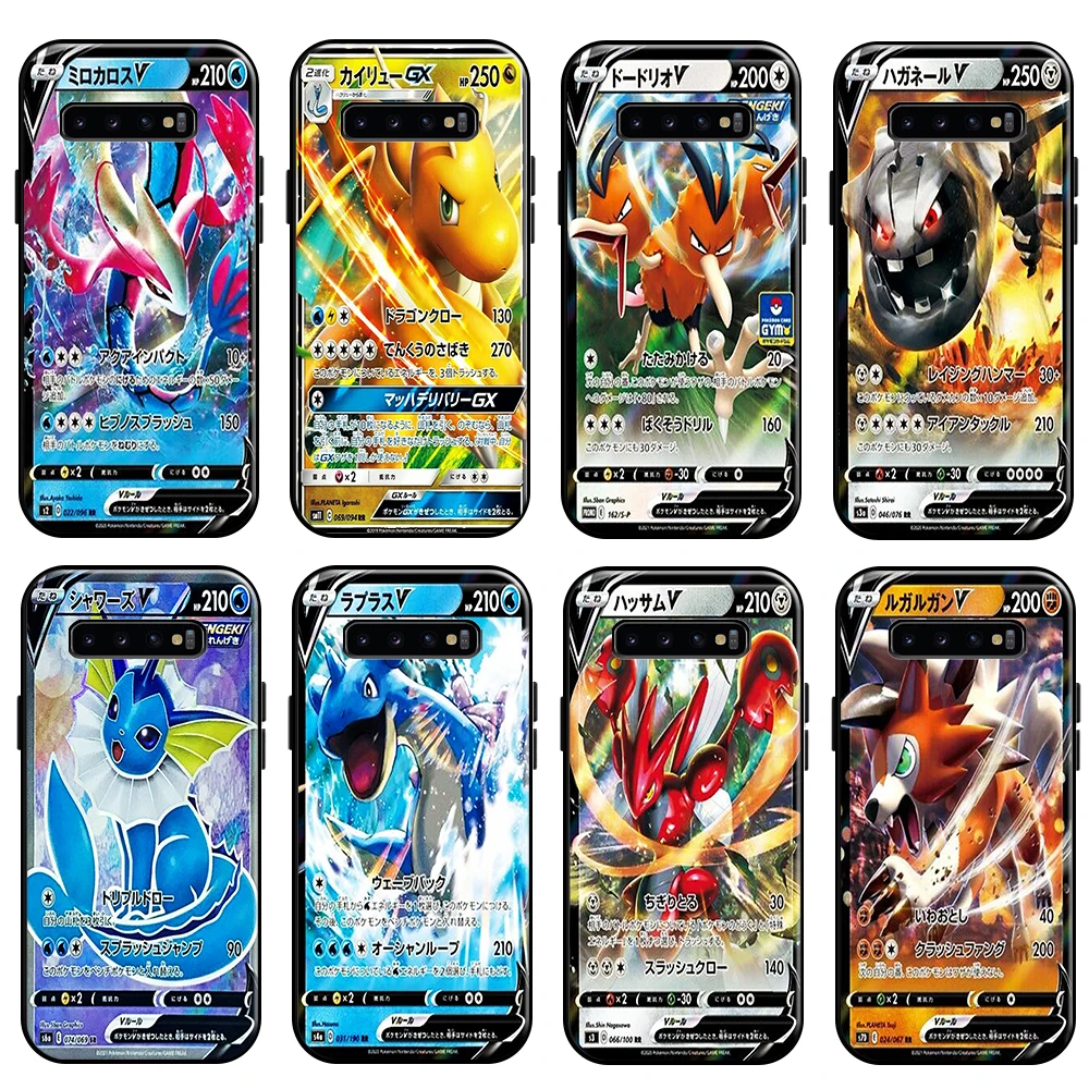

Anime Pokemon Cards Phone Case For Samsung Galaxy S10 5G S10E S10 Lite S10 Plus Silicone Cover TPU Funda Coque Carcasa Black