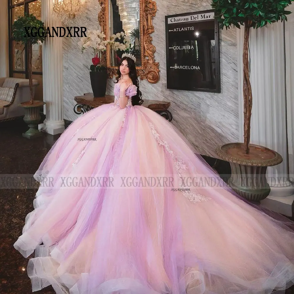 Новое розовое платье Quinceanrea 2024 Пышная юбка Милая для мероприятий особенное милое