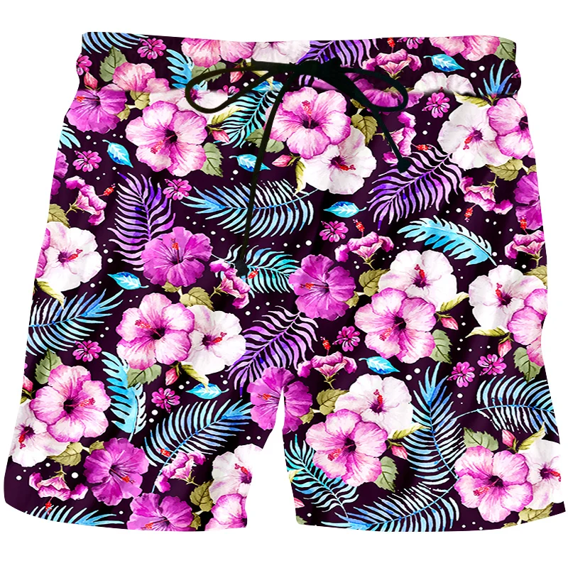 

New Flower Printed Fashional Cool Short Pants Colorful Leaves Flower Patterns Streetwear Vintage Summer Holiday Casual Pant 2022