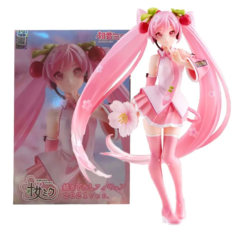 

Taito Original Hatsune Miku Anime Figure Spring Sakura Miku 2021 Ver Collection Model Anime Action Figure Toys Free Shipping