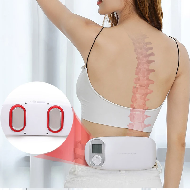 

Infrared Heating Therapy Waist EMS Massager Low Back Belt Pain Relief Spine Lumbar Back Belt Brace Support Massager for Women