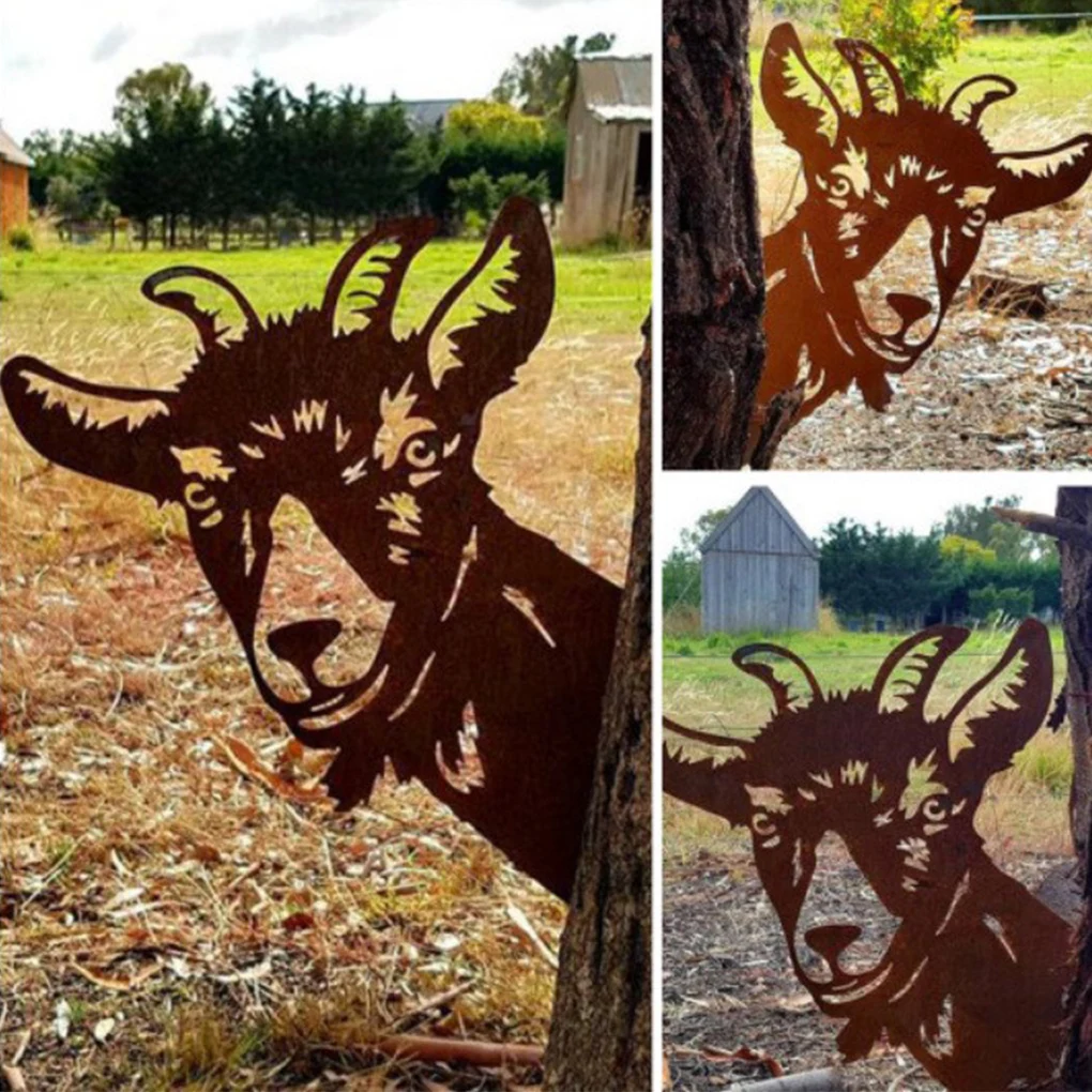 

Farm Peeping Horse Metal Garden Statues Garden Decoration Outdoor Garden Backyard Lawn Stakes Metal Sheep Yard Decoration Gift