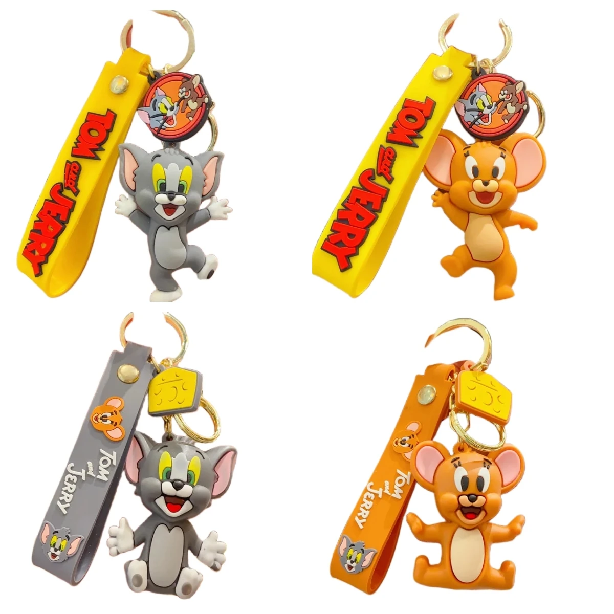 

Tom and Jerry Keychain Kawaii Action Figures Anime Keyring Doll Backpack Pendant Car Key Ring Accessories Charm Wholesale Toy