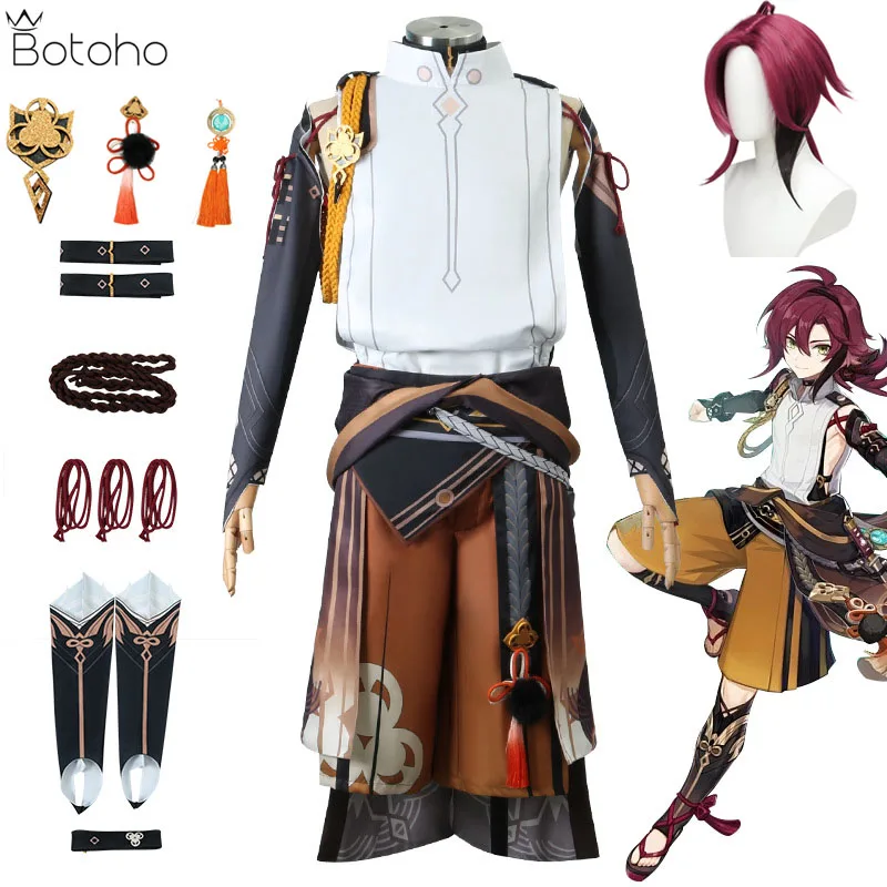 

Высококачественный мужской парик для косплея Game Genshin Impact Shikanoin приятный на ощупь костюм