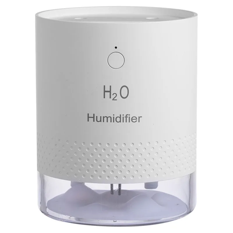 

650Ml Dual-Nozzle Humidifier Usb Rechargeable Colorful Lamp Office Desktop Home Purifying And Moisturizing, White