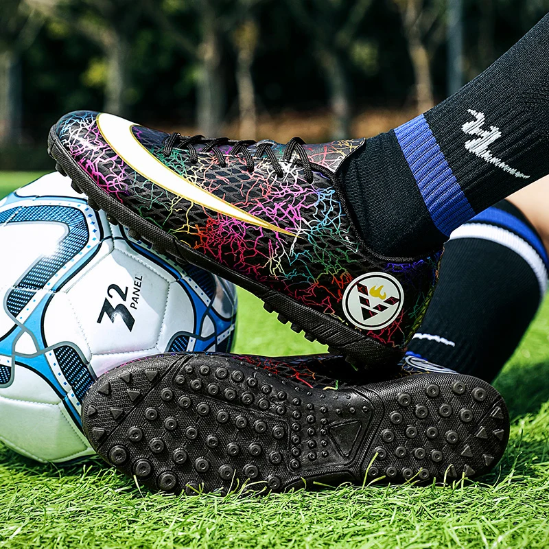 Professional Men Kids Indoor Soccer Shoes TF/AG Futsal Football Boots Men Boys Turf Soccer Cleats Training Sport Sneakers Women