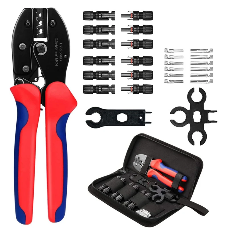 

27PCS/Set Solar Panel Branch PV Connectors LY-2546B Crimping Pliers 1000V30A Connect Tool High Quality