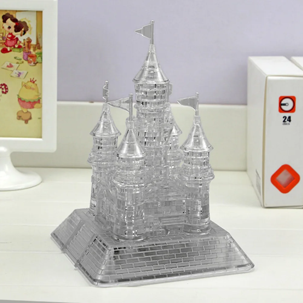 

DIY 3D Castle Model Transparent Crystal Music DIY Flashing Christmas Gift