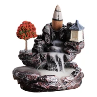 backflow incense burner ceramic backflow incense holder handcrafted resin censer stand for home office yoga ornament