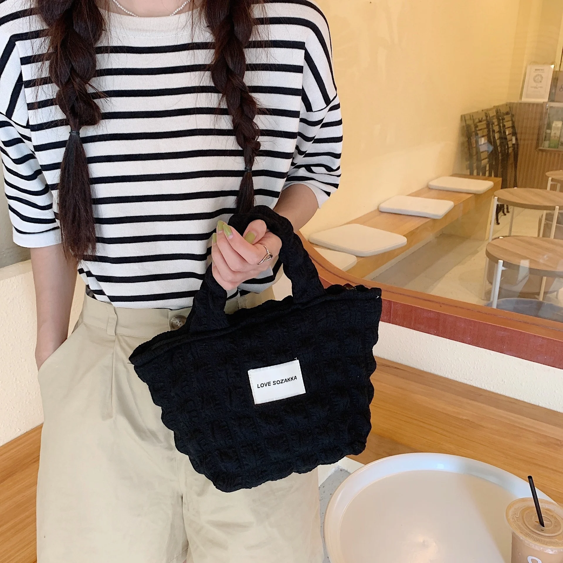 

2023 New Fashion Women Canvas Shoulder Bag Ladies Casual Handbag Tote Bag Reusable Large Capacity Cotton Shopping Hand Bags