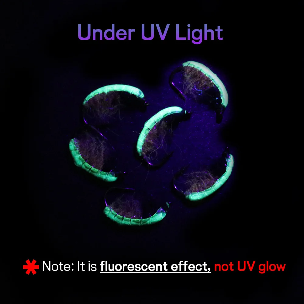 Bimoo 8 шт. #8 #10 УФ зеленый клей для спины Нимфа форель искусственная приманка