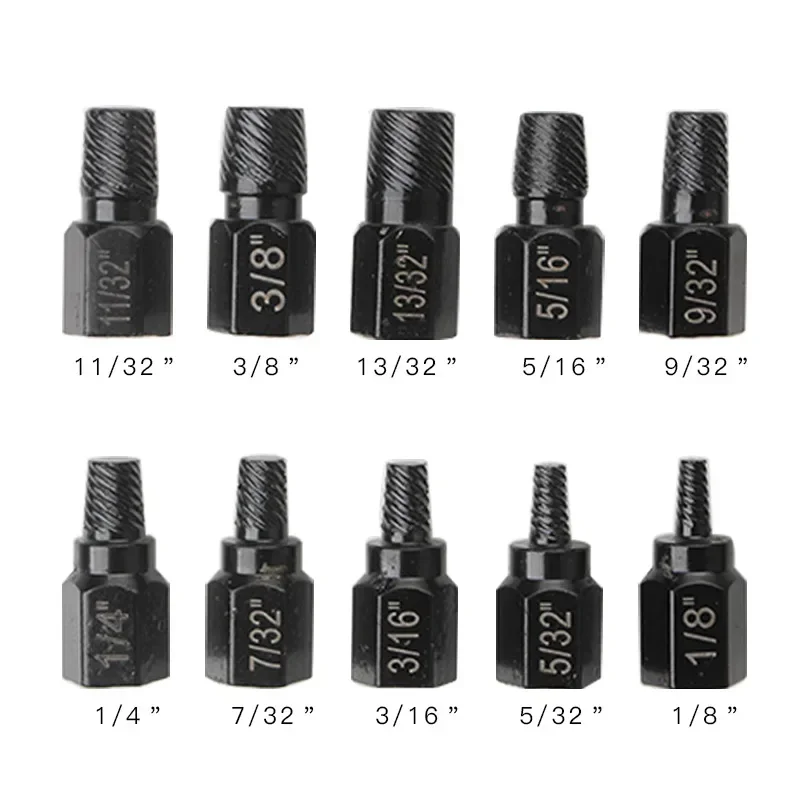 

10 Piece Set of Screw Nut Extractor Broken Screw Extractor Broken Head Screw Allen Bolt Removal Tool