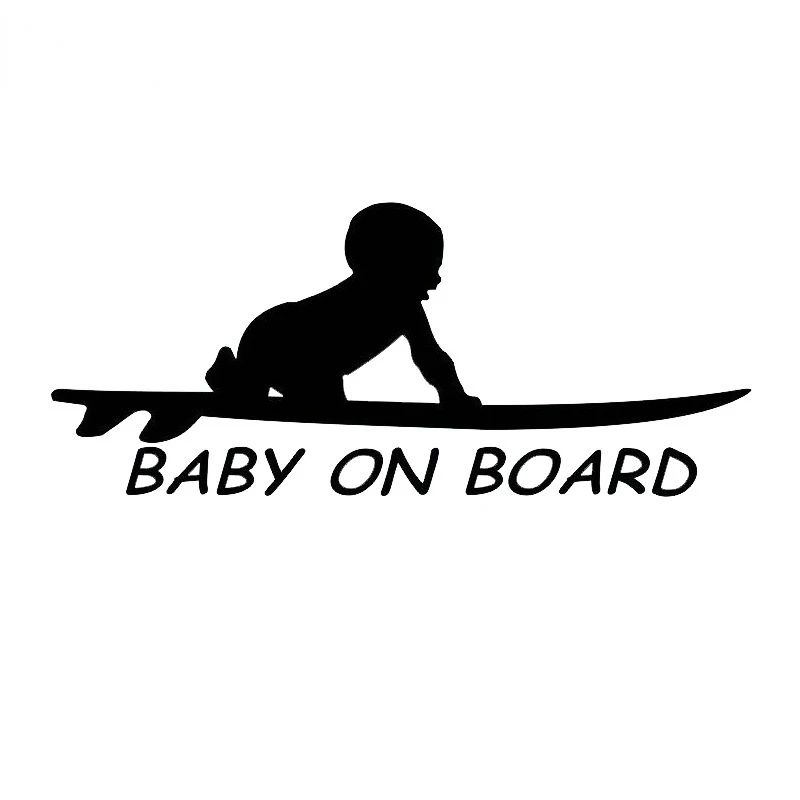 

Creative Car Sticker Baby on Board Surf Surfing Surfboard Accessories Reflective Waterproof Funny Vinyl Decal,5cm*14cm