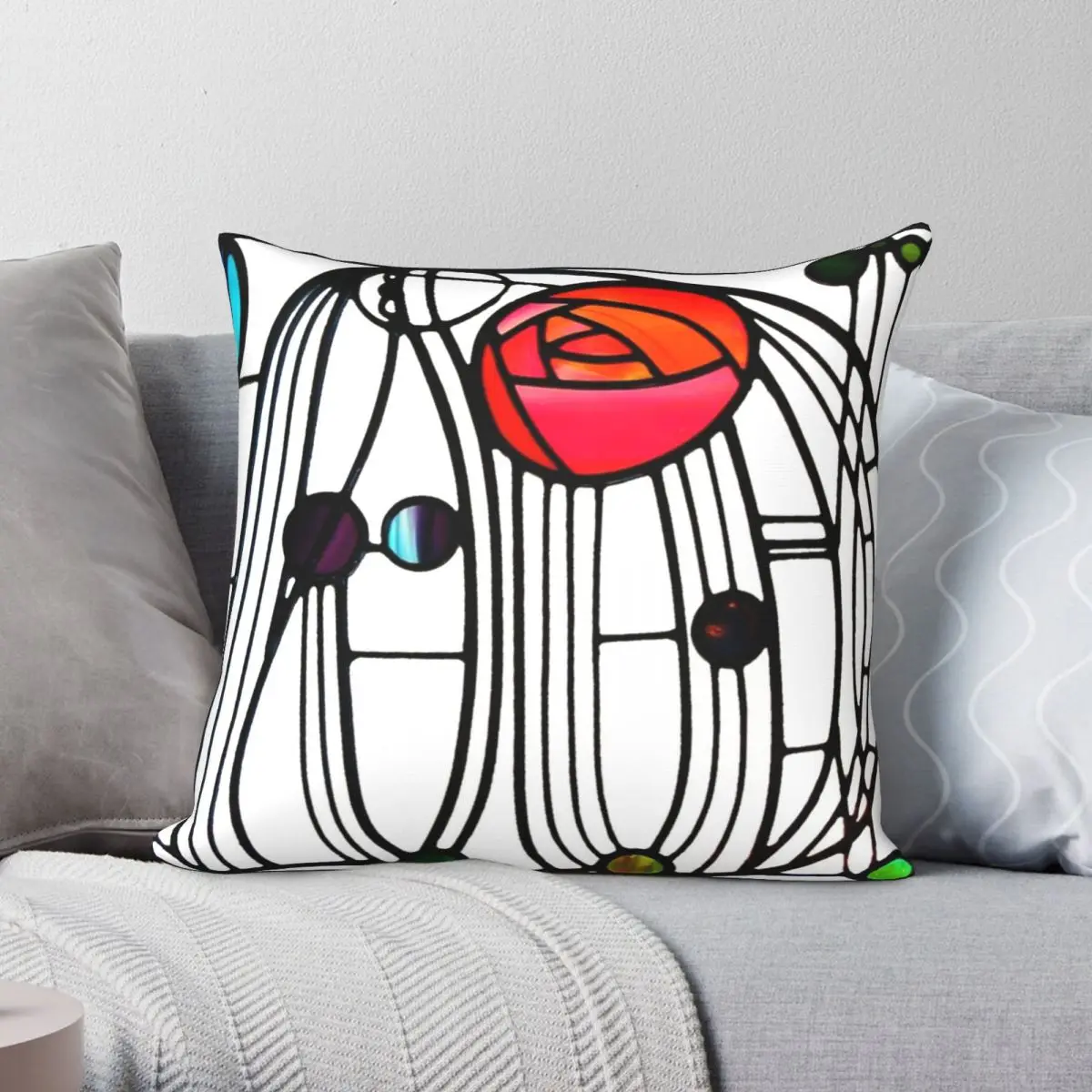 

Квадратный чехол Charles Rennie Mackintosh для подушки, полиэстеровый льняной бархатный креативный декор, чехол для диванной подушки, чехол для подушк...