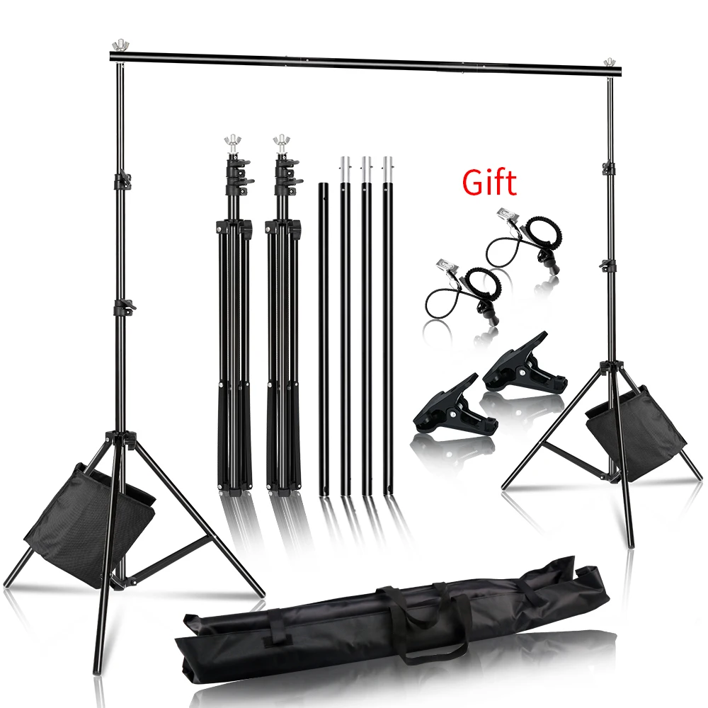 Backdrop Stand Photo Background Support Studio Light Tripod Photography Green Screen Backdrops Birthday ChromaKey Weight Bags