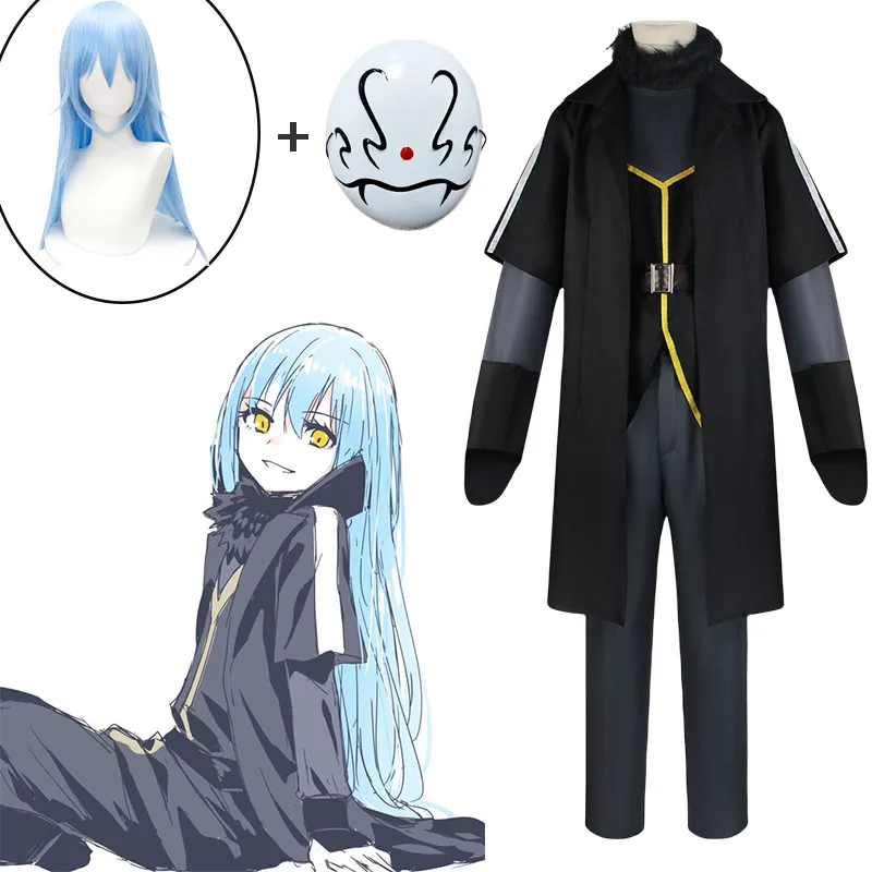 

Rimuru Tempest Cosplay Anime That Time I Got Reincarnated as a Slime Cosplay Costume Halloween Costume Trench Wig Mask Suit