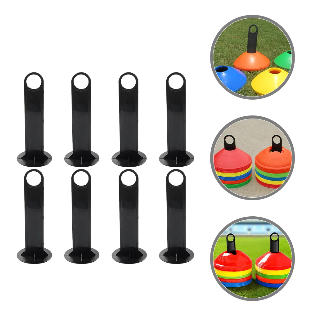 

8 Pcs Soccer Barrier Rack Football Disc Cone Holders Training Gear Storage Plastic Cones Racks Supplies Black Shelves