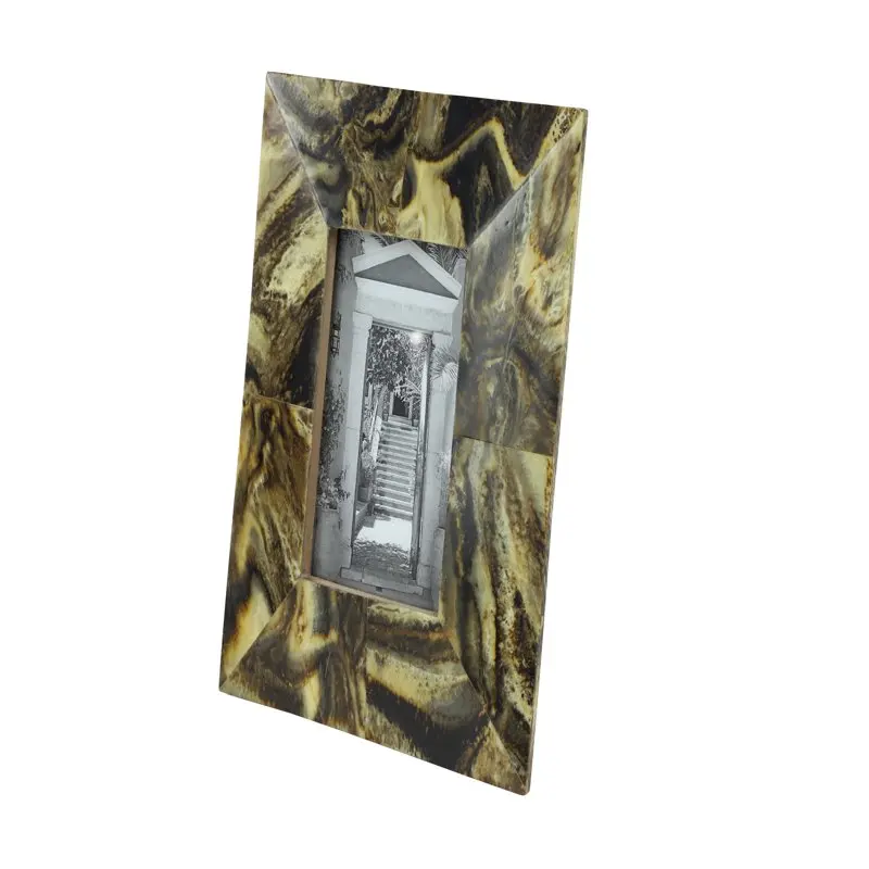 

& Brown Resin Rectangular Picture Frame with Tiger’s Eye Finish, 8.5" x 10.5"