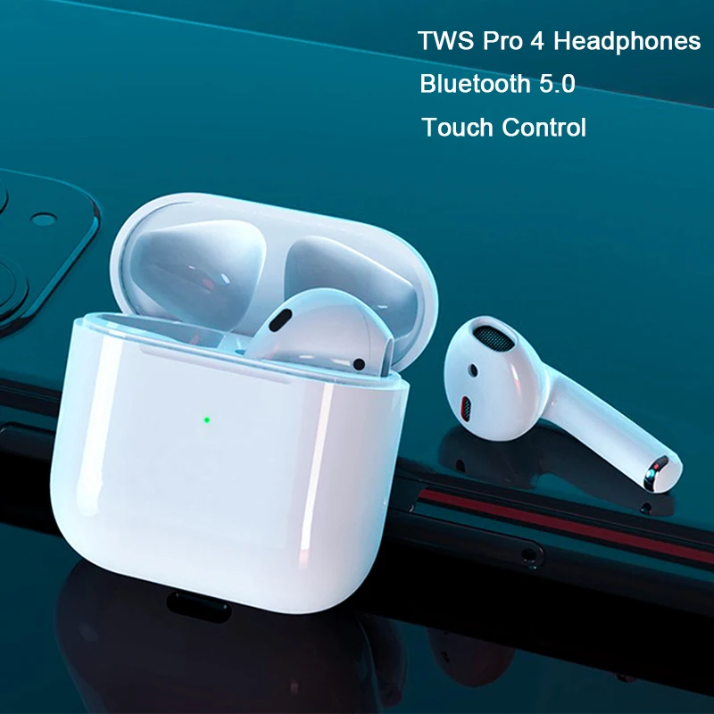 New TWS Pro 4 Bluetooth Earphones Wireless Headphones Earburds Sports in-Ear Stereo Headset Generation Pro4 Fone |