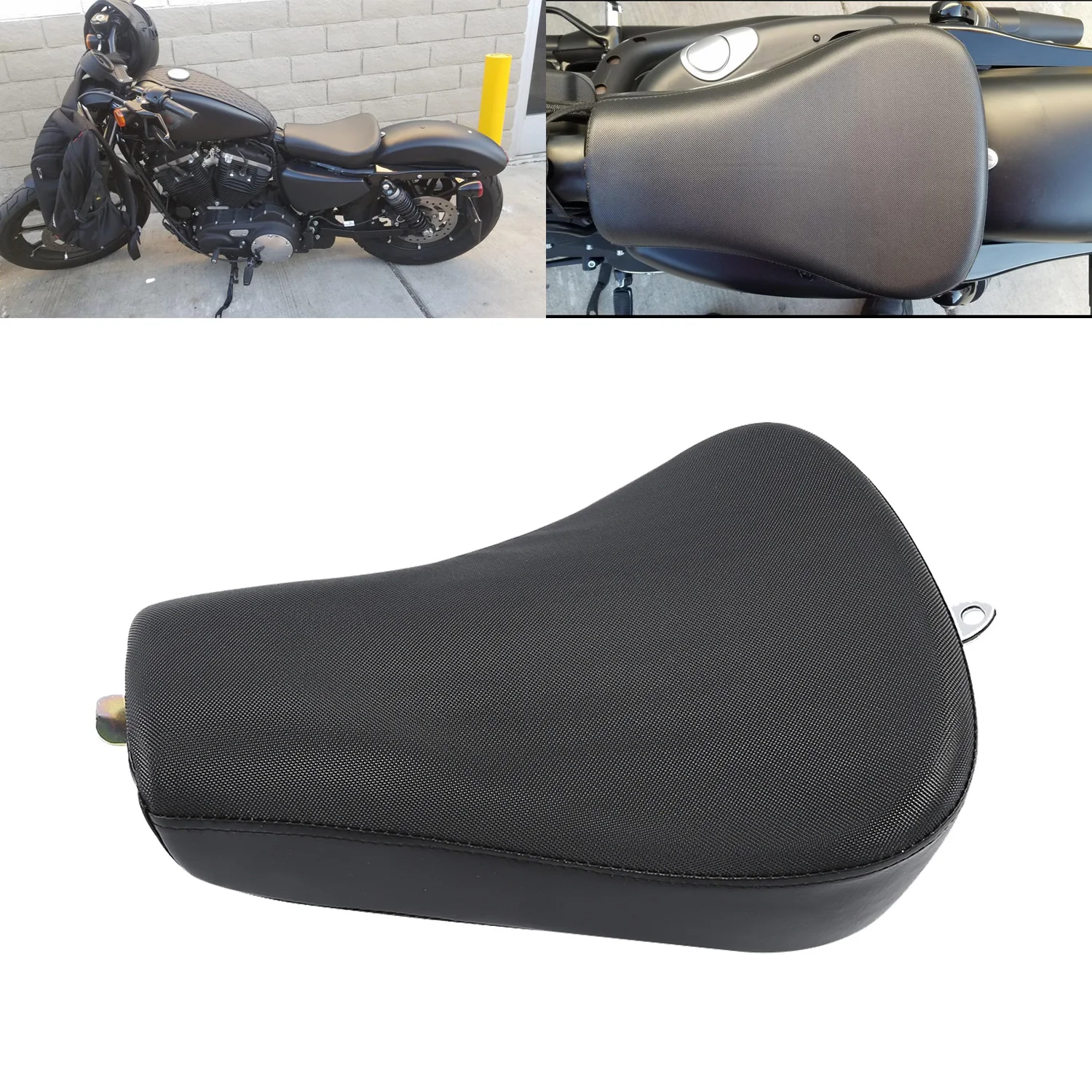 Черная передняя подушка на сиденье для мотоциклиста мотоциклистов Harley Sportster Forty