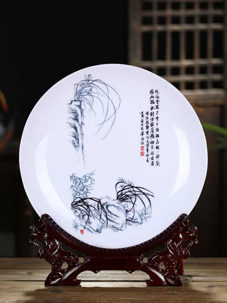 Керамическая подвесная тарелка Цзиндэчжэнь для гостиной современный фон