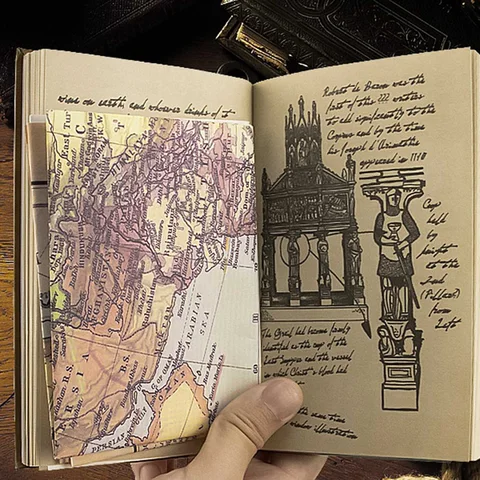 Дневник Грааля Indiana Journal, Дневник Грааля Индианы Journal, Реквизит для дневника Святого Грааля Индианы, Винтажный кожаный журнал размером около 17x10 см