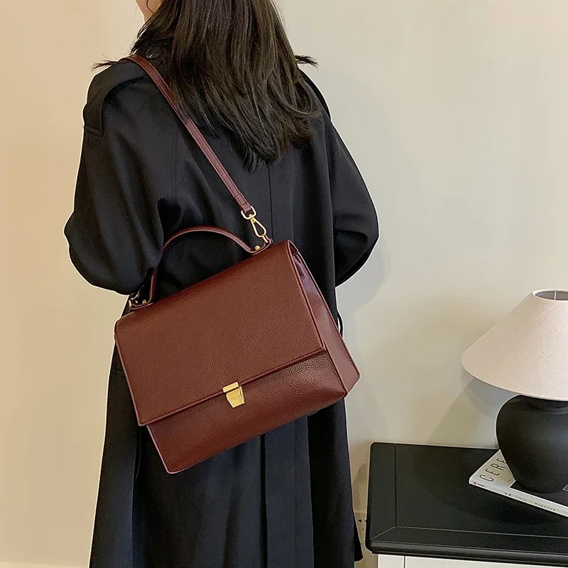 Осень-зима винтажная женская сумка на одно плечо качественная искусственная