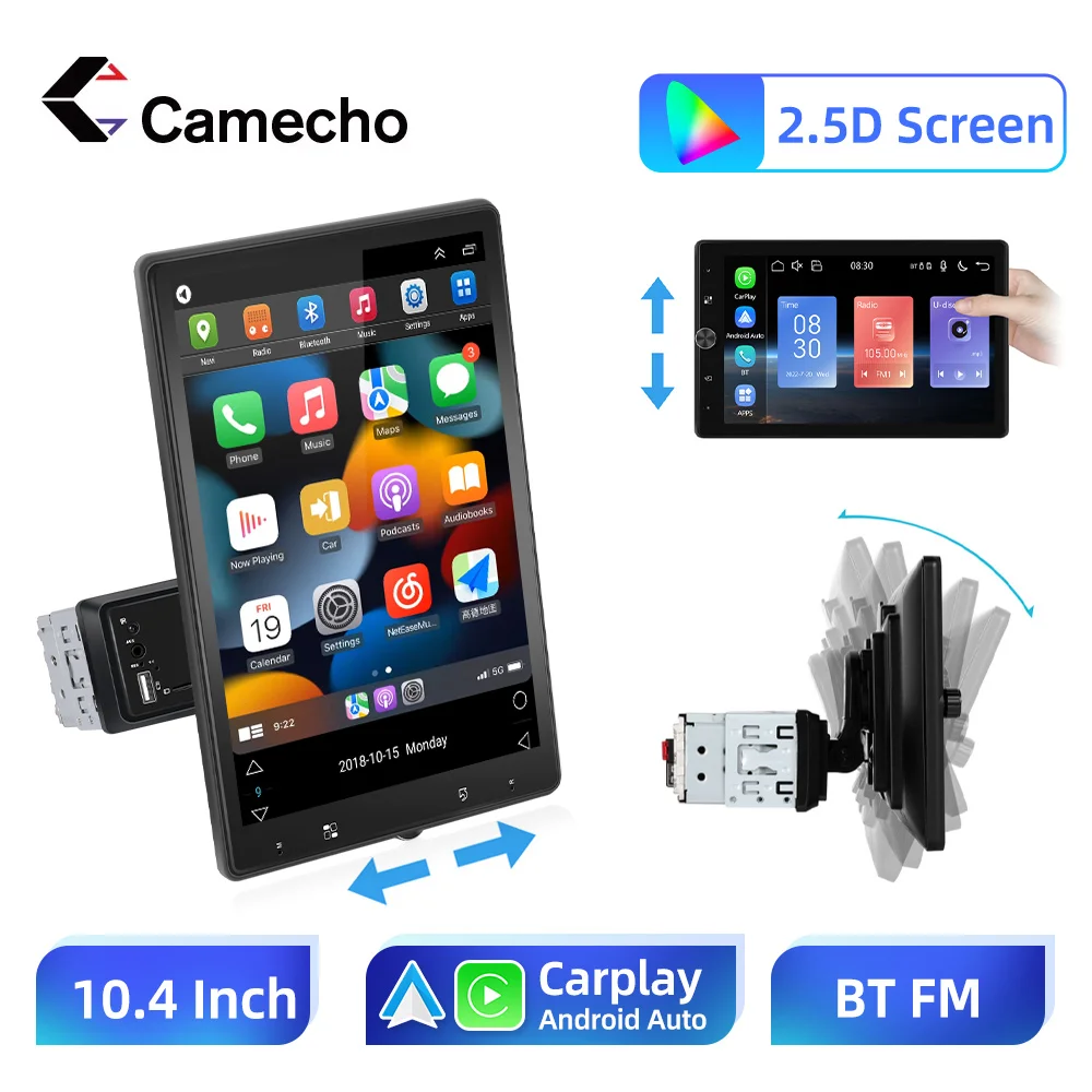 

Автомагнитола Camecho, 1DIN, 10,4 дюйма, с проводным сенсорным экраном