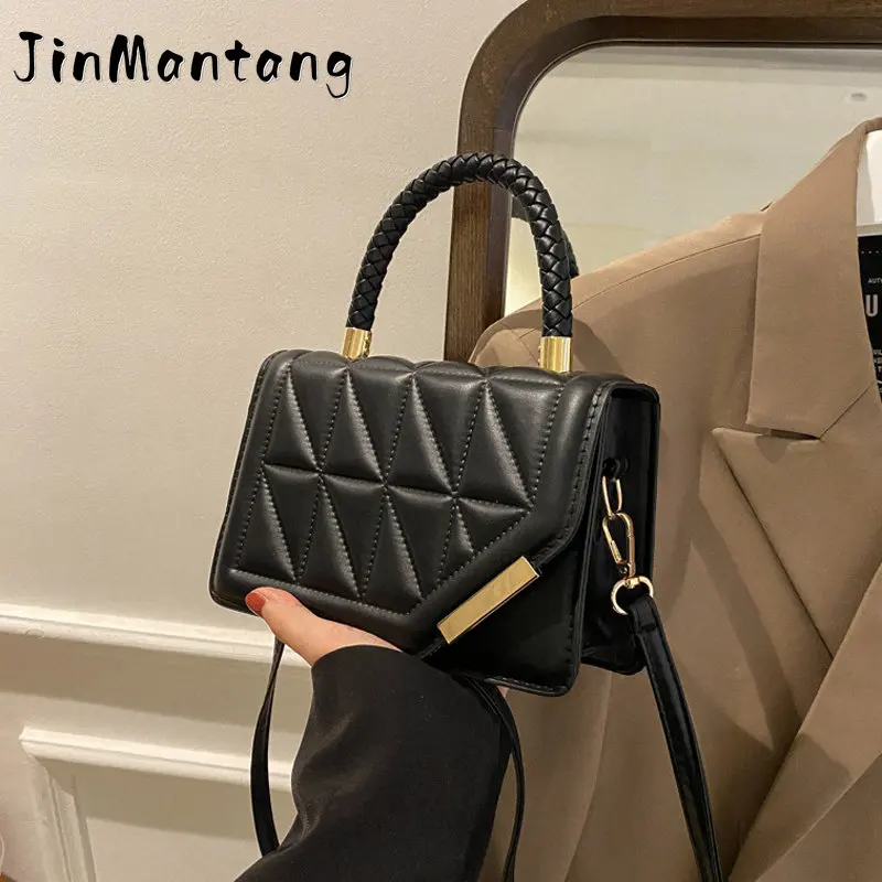 

Новая модная сумка на плечо Jin Mantang 2023, клетчатые дамские сумочки из искусственной кожи, дизайнерские сумки через плечо для женщин, женская сумка