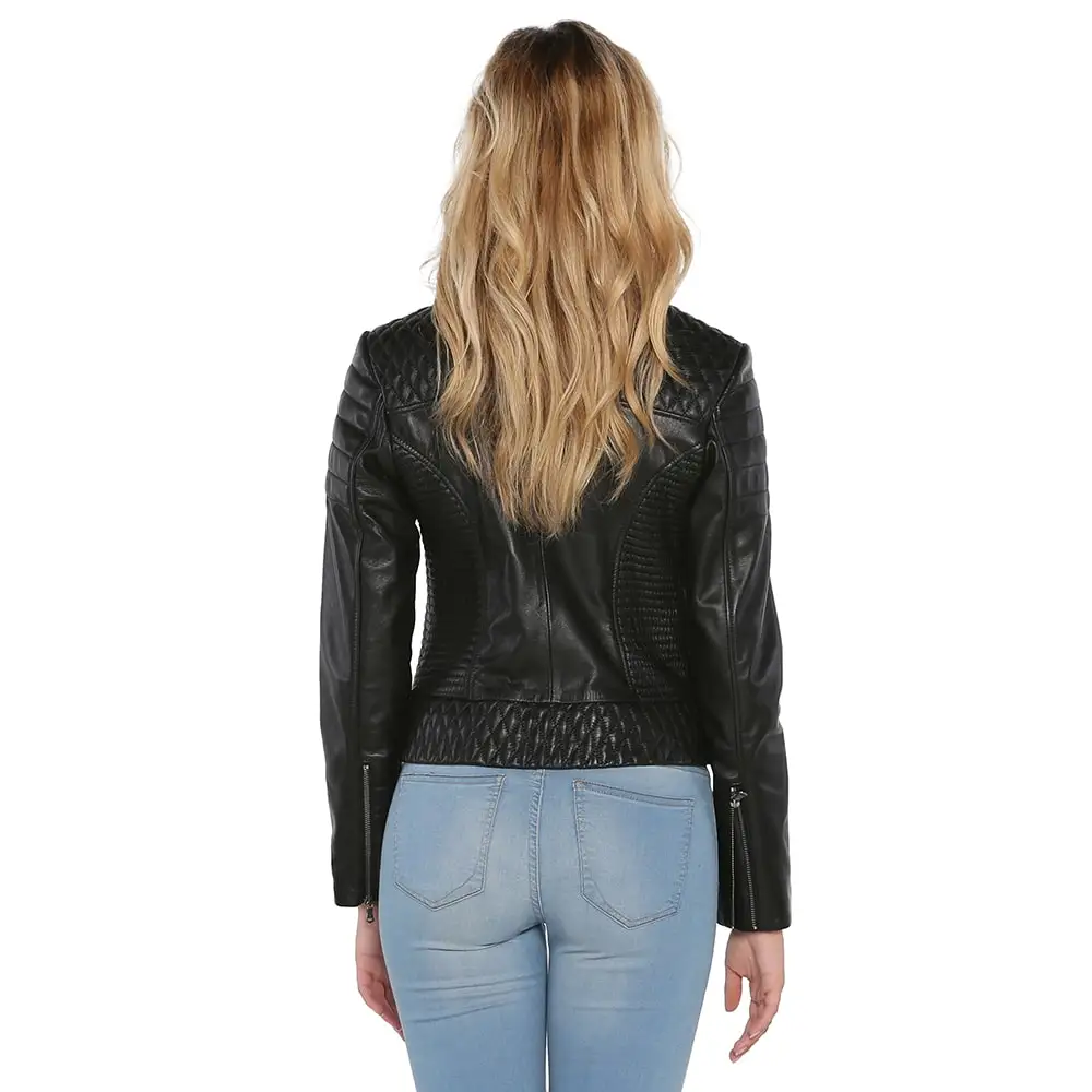 S'elite collection real leather women's jacket black Zig genuine lambskin women's outwear water repellent winter autumn spring