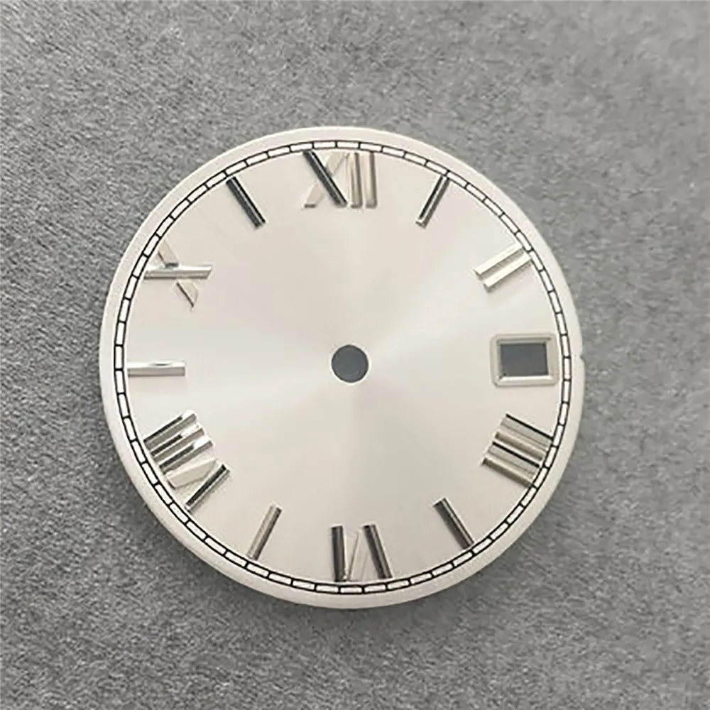 New 28.5mm Black Silver Watch Dial with Silver Marking No Logo  for SKX007/NH35/36/4R/7S Movement Watch Accessories