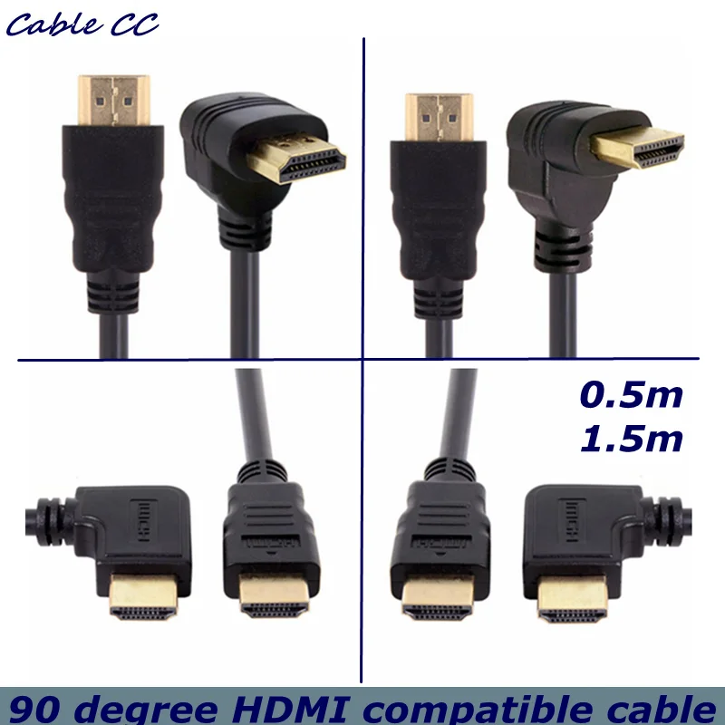 Кабель-удлинитель HDMI-HDMI 0 5/1 5 м HD/левый/правый вверх вниз угол 90 градусов высокая