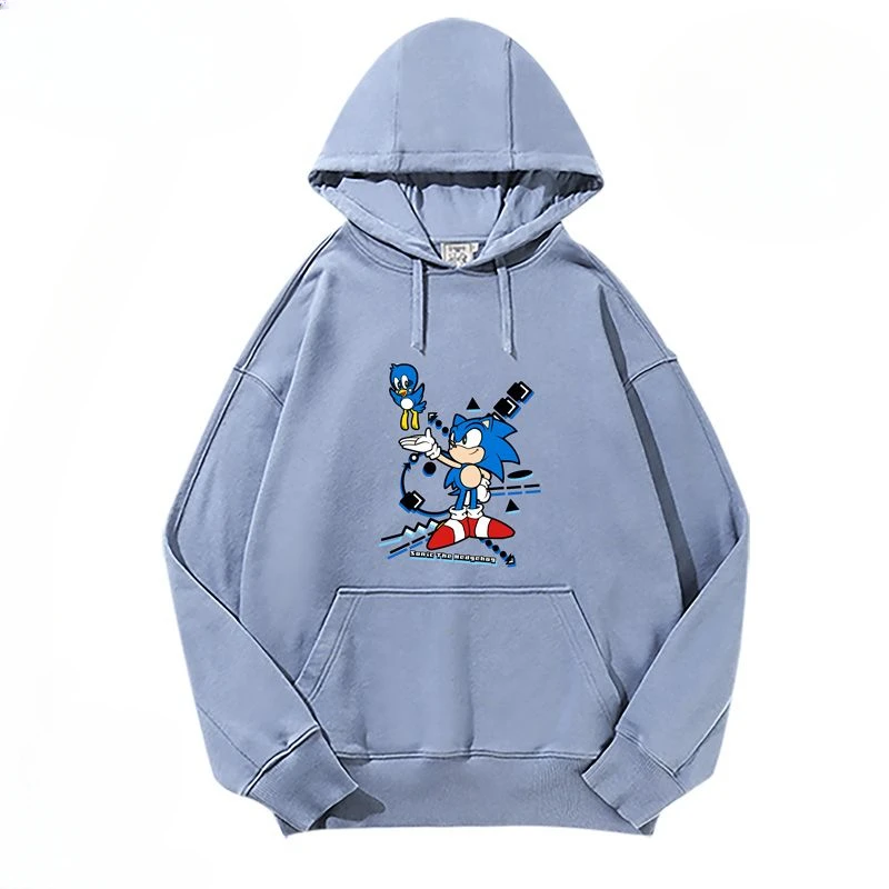 

Sonic The Hedgehog Cartoon Long-sleeved New Game Peripheral High-value Creative Top Couple Fashion Print Loose Shoulder Sweater