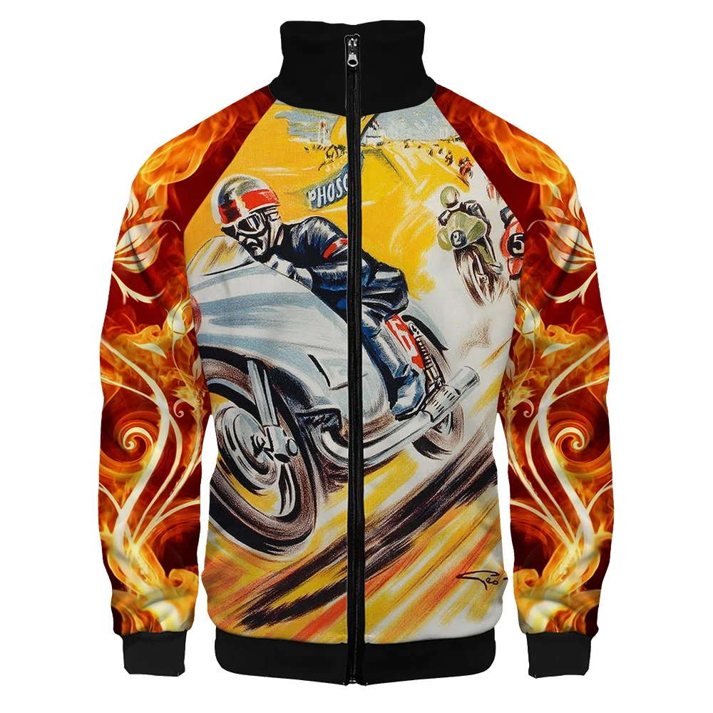 

Мужская куртка с длинным рукавом, круглым вырезом и молнией