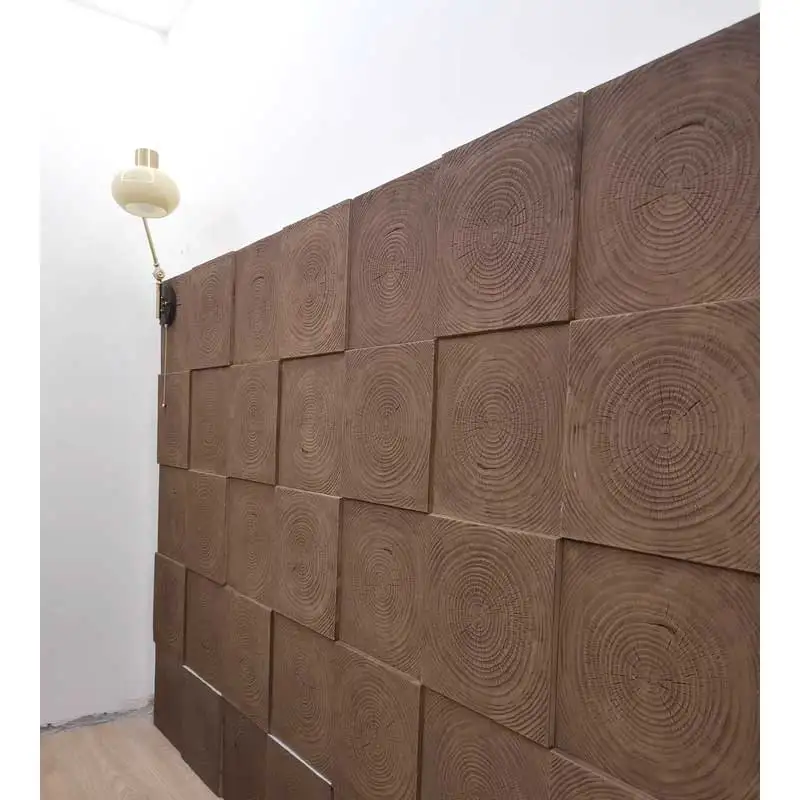 120X60CM ПУ деревянный кирпич ежегодное кольцо доска старого корабля легкая для