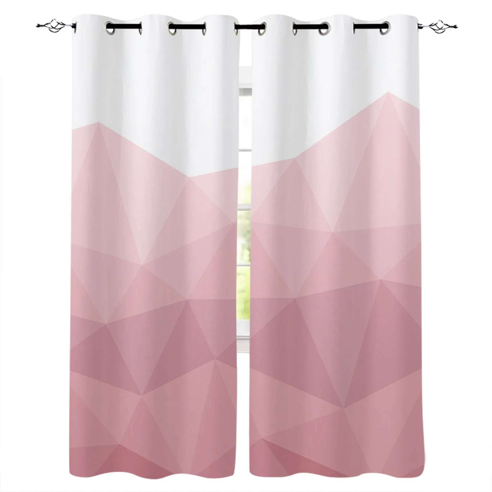 

Треугольные розовые градиентные Фотошторы для гостиной роскошные европейские шторы для гостиной