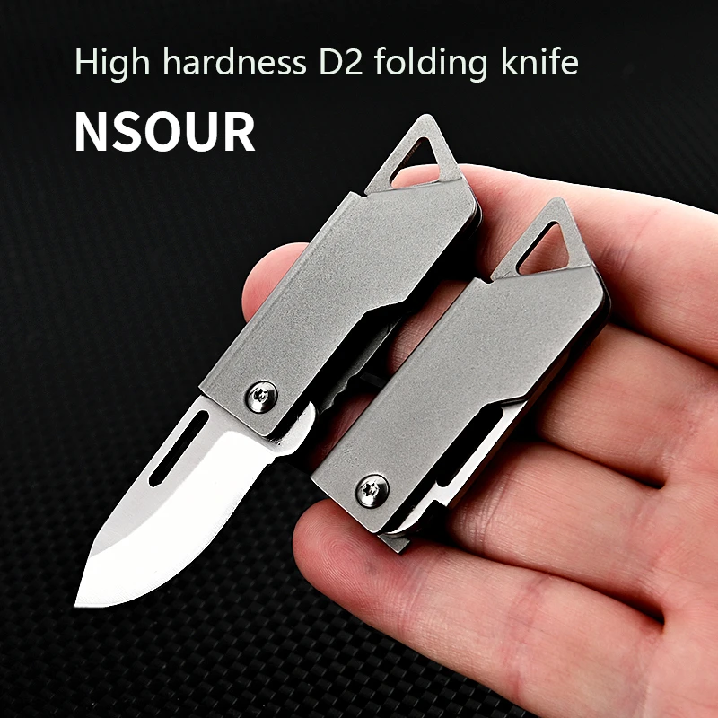 

D2 Blade Stainless Steel Forming Knife Outdoor Camping Self Defense Emergency Survival Knife Folding Portable Keyknife