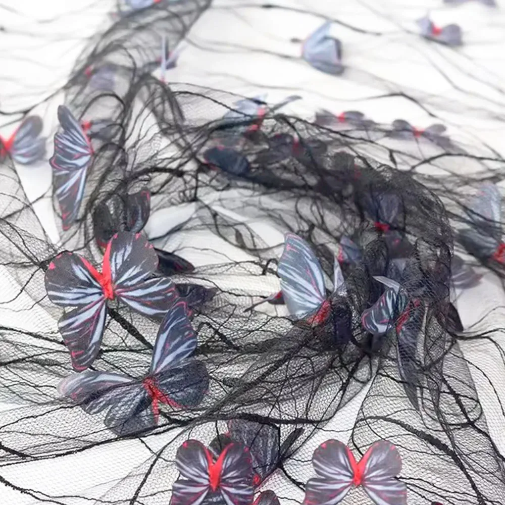 Сетчатая марлевая ткань с узором бабочки цветочная прозрачная сетка для