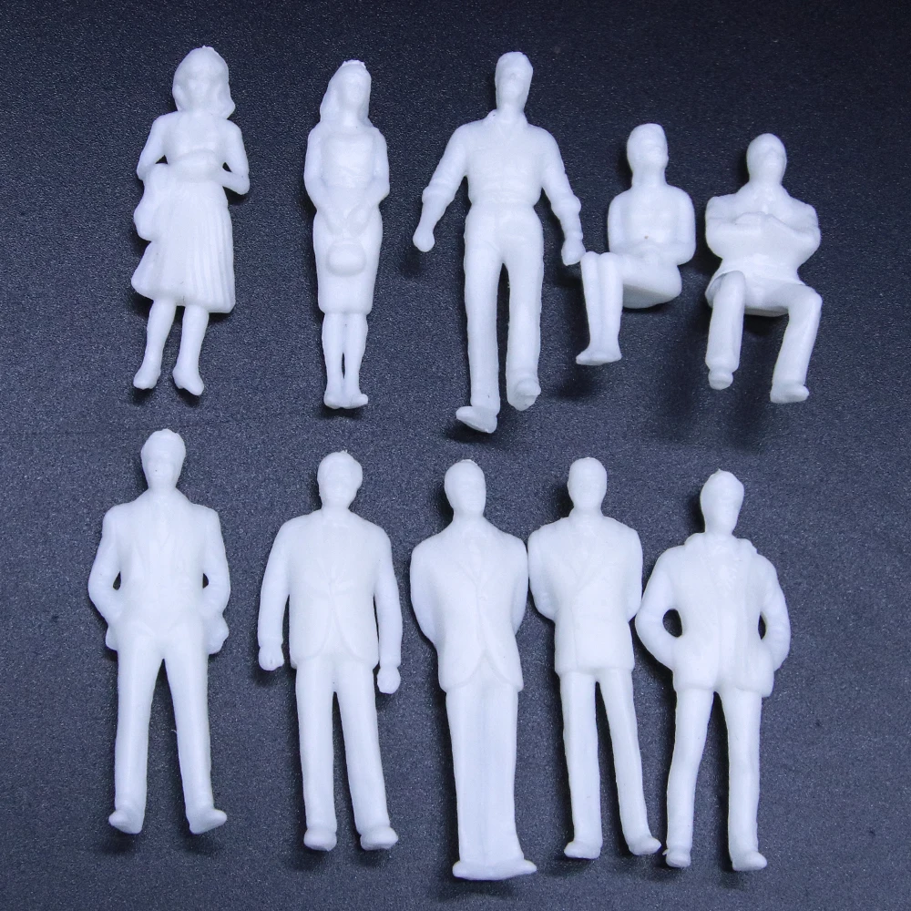 

10/20 Pcs 1:50 Scale Miniature White Figures Architectural Model People ABS Plastic Unpainted Diorama For Railway Train Layout