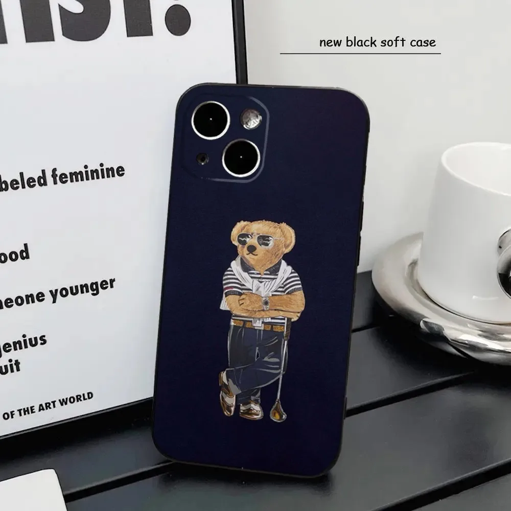 B-BaronS F-FilouS Bear модный телефон Женский Для iPhone16 15 14 13 12 Mini 11 Pro XR X XS MAX 7 8 Plus силиконовый