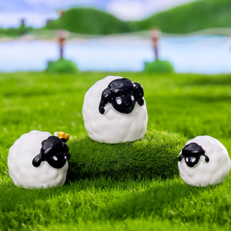 3 шт. креативная милая семья овец маленькая статуя Искусственная елка мини